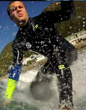 A member of the wider Jet Fuel network having fun in the water